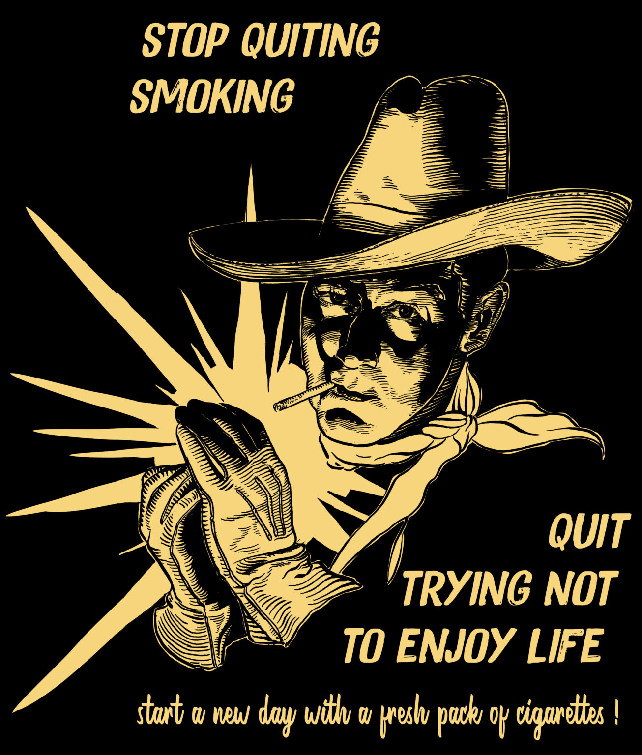 stop quiting smoking Black para impreçãob