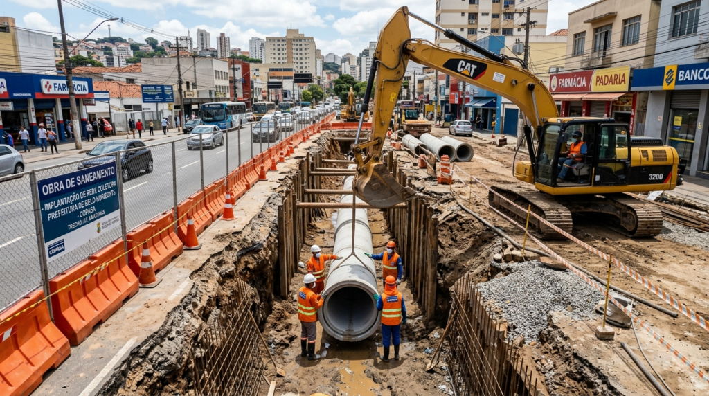 obra de saneamento sabesp